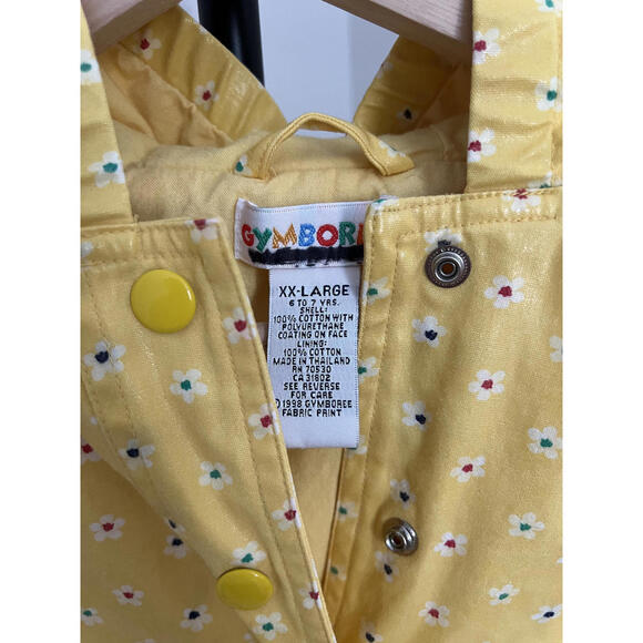 Vintage Gymboree 1998 Yellow Floral Rain Coat, Spectator Line, 6-7 Years - Picture 3 of 8